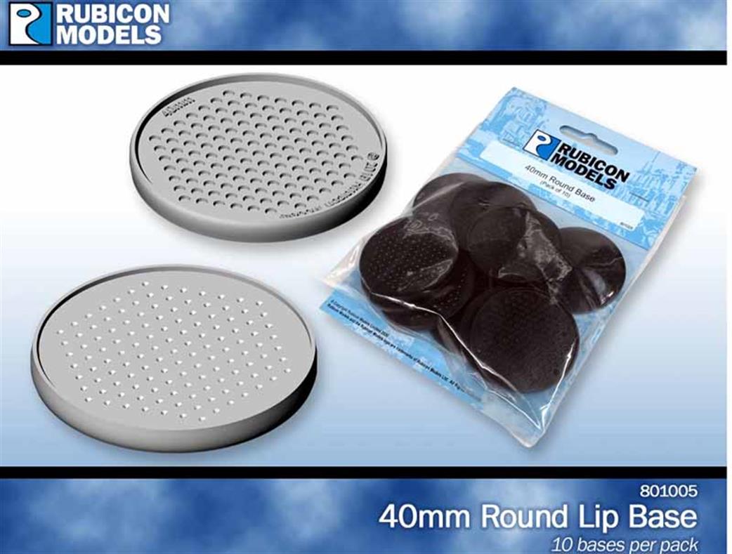 Rubicon Models  801005 40mm Diamater Round Bases Pack of 10