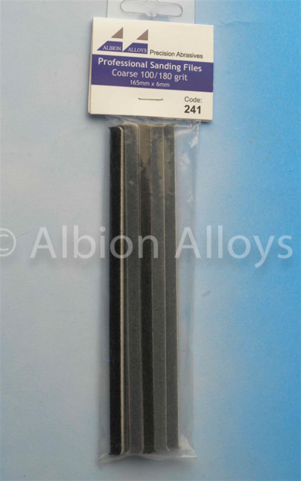 Albion Alloys  241 Sanding Files Coarse 100/180 Grit 165mm x 6mm Pack 10