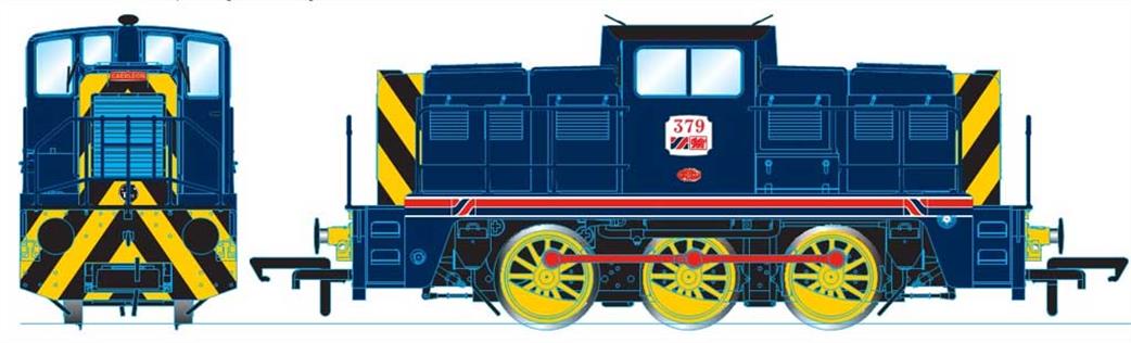 Golden Valley Hobbies OO GV2016 Janus Locomotive 379 CAERLEON GKN Allied Steel & Wire Oxford Blue