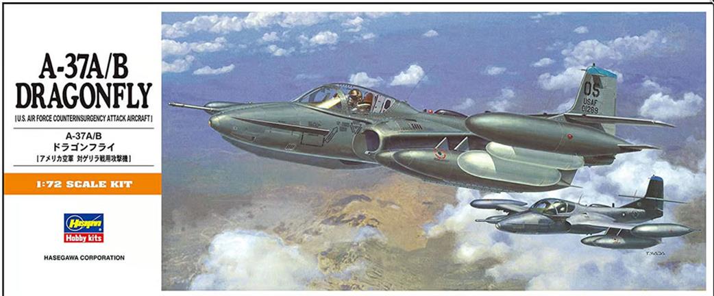 Hasegawa 1/72 00142 A-37A/B Dragonfly Counterinsurgency Attack Aircraft Kit A12