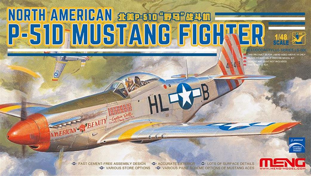 Meng 1/48 LS-006 P-51D Mustang USAF Fighter Plane Plastic Kit