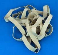 These white rubber bands are the best available NOT LATEX they are resistant against ultra violet (don't rot in the sun) and long lasting. Rinse in washing up liquid after use for even longer life.