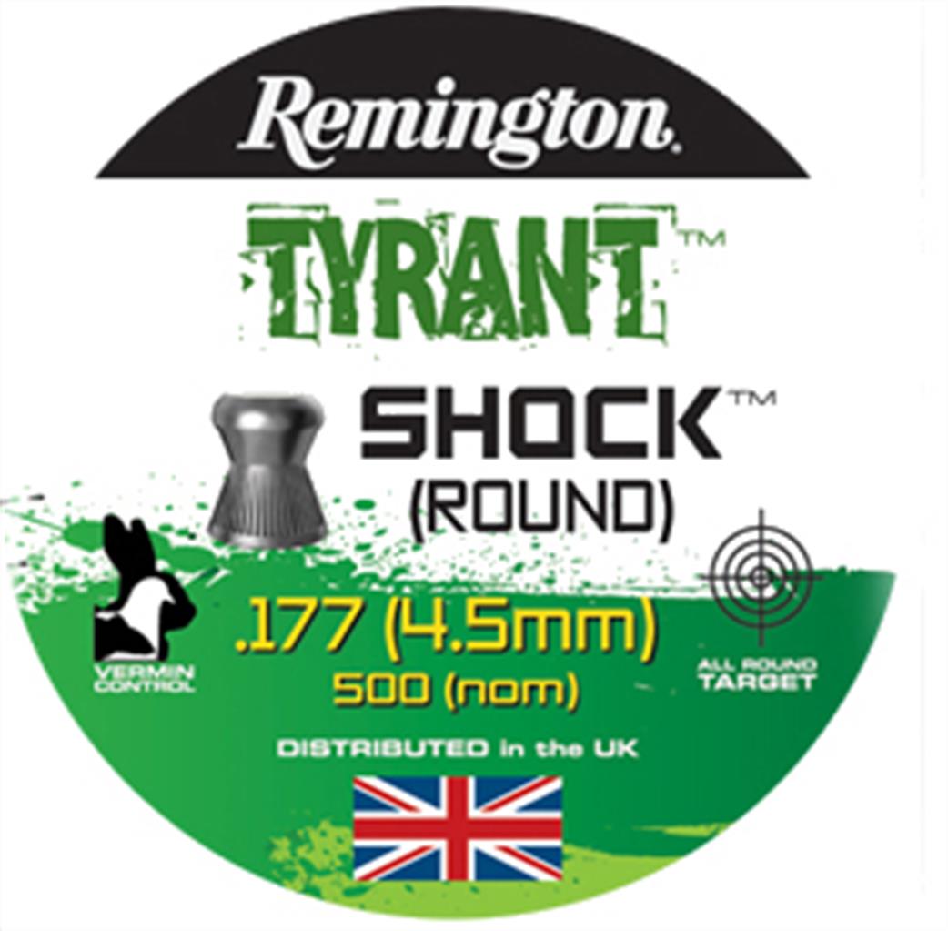 Remington  REMUKTYSH177 Tyrant Shock Pellets Dome .177 Airgun Tin of 500