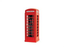 Detailed model kit building a typical British red telephone kiosk.