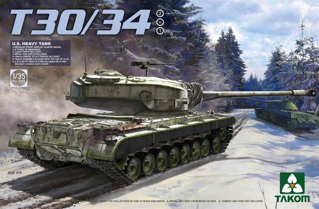 Takom 1/35 02065 US Heavy Tank T30/34 2 in 1 Plastic Kit