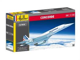 Heller 80445 1/125th Air France Concorde KitNumber of Parts 85 Length 494mm Wingspan 208mm