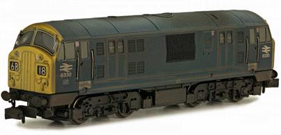 Dapols model of the NBL class 22 type 2 diesel hydraulic locomotive presented in late condition, with headcode boxes and the D prefix dropped following the end of steam.Dapol class 22 number 6330 painted in BR blue livery with full yellow ends.