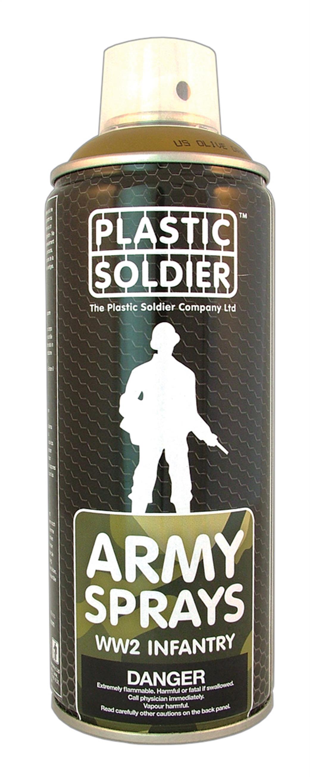 Plastic Soldier SP009 US WW2 Uniform Olive Drab Spray Paint 400ml Can