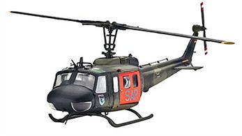 Revell 1/72 Bell UH-1D Luftwaffe 04444Detailed fuselage with engravings - Movable main rotor - Interior with instrument panel and stretchers - Power plant with gear unit - Decals for 2 army versions.No. of parts 115, Length 175mm , Rotor dia 199mmGlue and paints are required