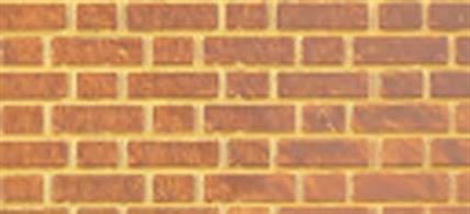 High quality embossed polystyrene sheet with Flemish bond brick pattern, a decorative brick pattern very popular for civic buidlings including schools. The bricks are scaled for N gauge model railways, but would be suitable for similar scales from 1/140 to 1/160.Sheet measures 270 x 380mm (approx. 10½ x 15in) matt white styrene.