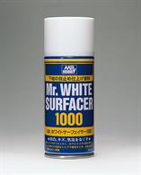 Since it is white, Mr.WHITE SURFACER is used to modify plastic model parts that are black or dark in color. If this is used on the entire model, only a thin over-coat of paint in the desired color is necessary.