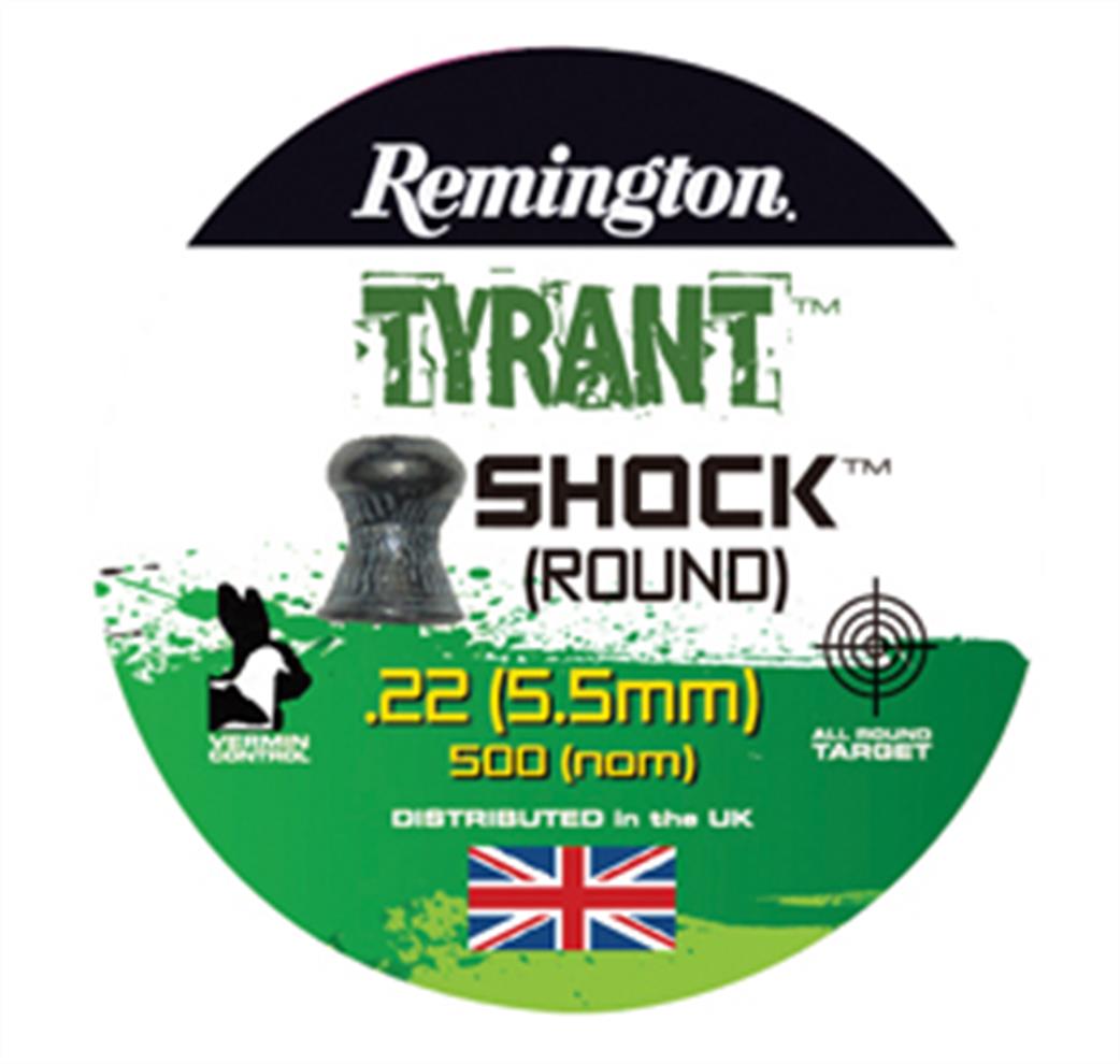 Remington  REMUKTYSH22 Tyrant Shock 0.22 Domehead Air Gun Pellets Tin of 500
