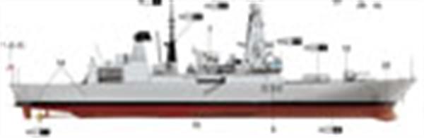 Trumpeter 1/350 HMS Daring Type 45 Destroyer Kit 04550Length: 434.7mmBeam: 67.7mmGlue and paints are required