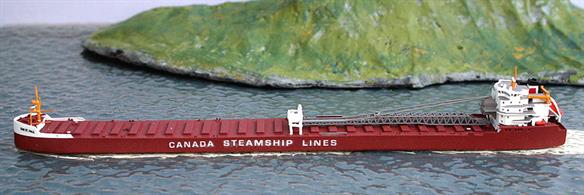A 1/1250 scale metal model of Baie St Paul of Canada Shipping Lines by Rhenania Junior RJ283.