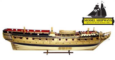 Model Shipways MS2262 1/64 Scale US Frigate Confederacy (1778)Plank on Bulkhead kitPlank-on-bulkhead construction features laser cut basswood andwalnut components, including port sills, lintels and uprights. Wesupply nearly 400 basswood and walnut strips, over 250 boxwoodblocks (for cannon), deadeyes, and 300 eyebolts. Other fittingsinclude brass strips, tubes, nails and split rings; cast metal ship’swheel and anchors; blackened wire and four diameters of riggingline. Twenty-eight cast Britannia 12-pounder cannon and 4 sixpounderson wooden carriages replicate Confederacy’s armament.Figurehead, stern decorations and other ornamental pieces are alsocast metal. Two realistically detailed ship’s boats are plank-onbulkheadmini-kits with the center bulkheads removed, leaving fullyframed shells lashed to skid beams. Kit includes laser cut displaycradle.Designed by master modeler Chuck Passaro, Model Shipways’Confederacy is a monumental achievement.Five sheets of plansleave no detail unrecorded, and the 150-page illustrated step-bystepinstruction manual is the most complete ever done.1:64 Scale / Length 35in / Height 8 1/2in