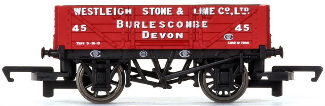 Hornby OO R6743 Westleigh Stone & Lime Co. Ltd, Bulescombe, Devon 4 Plank Open Wagon