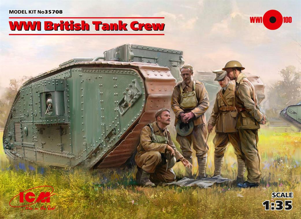 ICM 1/35 35708 WW1 British Tank Crew Figure Set