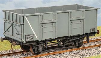 These large 24½-ton open wagons were intended to be the standard bulk coal wagons under the BR ideal stock plan, being the heaviest 2-axle wagons which could be granted near-universal route clearance. Where clearance wasn't available however was under the screens of many collieries. While the slightly lower 21-ton wagons proliferated this 24½ type was built in limited numbers and frequently made a nuisance of themselves by getting mixed in with the 21-tonners when going somewhere they wouldn't fit!2,150 of this design were built in 1953 – 1956. Used to carry coal for steel works, power stations and engines sheds. Withdrawn by 1982. Transfers for BR 1950s – 1970s.Supplied with metal wheels and 3 link couplings.