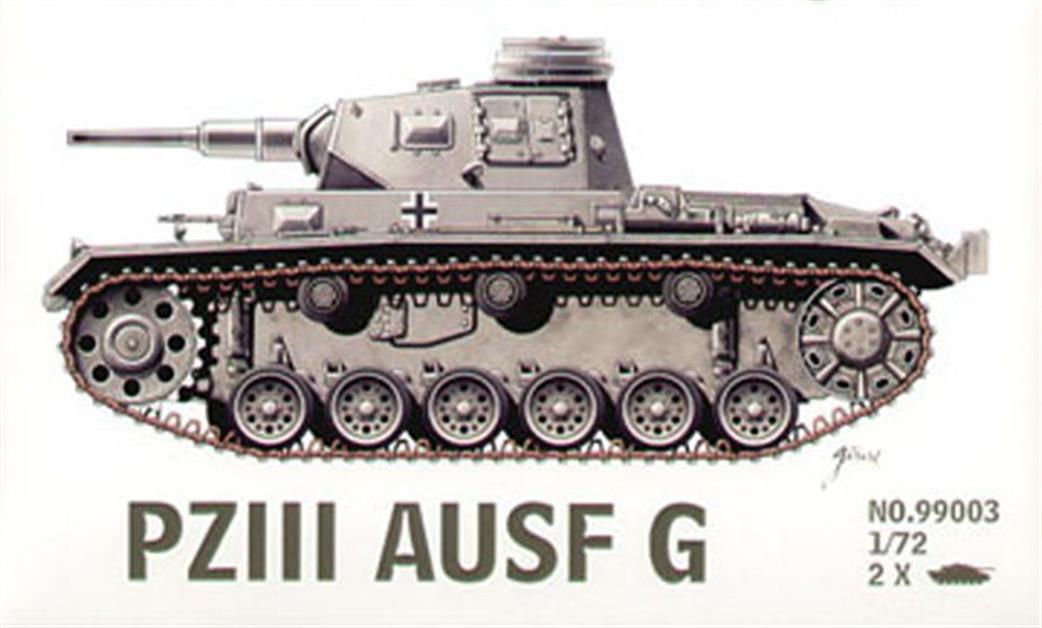 Armourfast 1/72 99003 German Panzer 3 PZ111 AUSF G Twin pack
