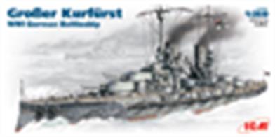 ICM 1/350 WW1 German Battleship Grosser Kurfurst S.002Icm's 1/350th S.002 Scale Plastic kit of the World War 1 German Battleship Grosser KurfurstGlue and paints are required to assemble and complete the model (not included)