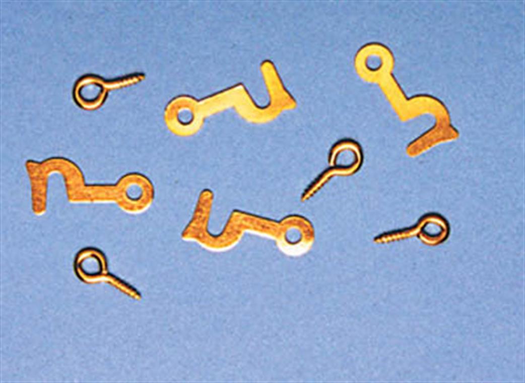 Expo 30033 Brass Eyes with Hooks Pack of 4