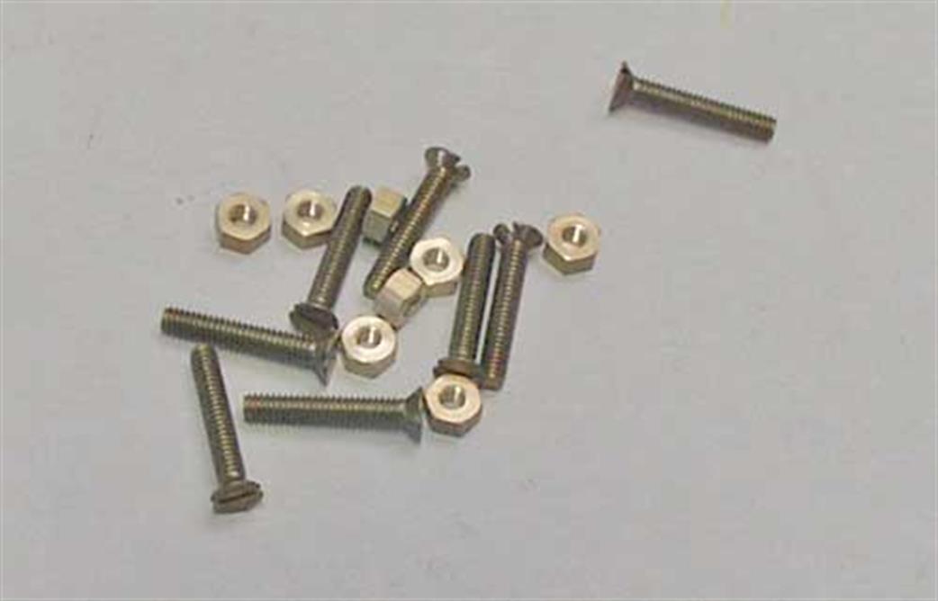 Expo 31051 14BA Countersunk Bolts & Nuts Pack of 8