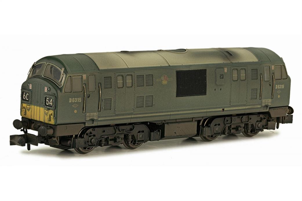Dapol N 2D-012-013 BR 6315 Class 22 NBL Type 2 Diesel Hydraulic Green Small Yellow Panels Weathered