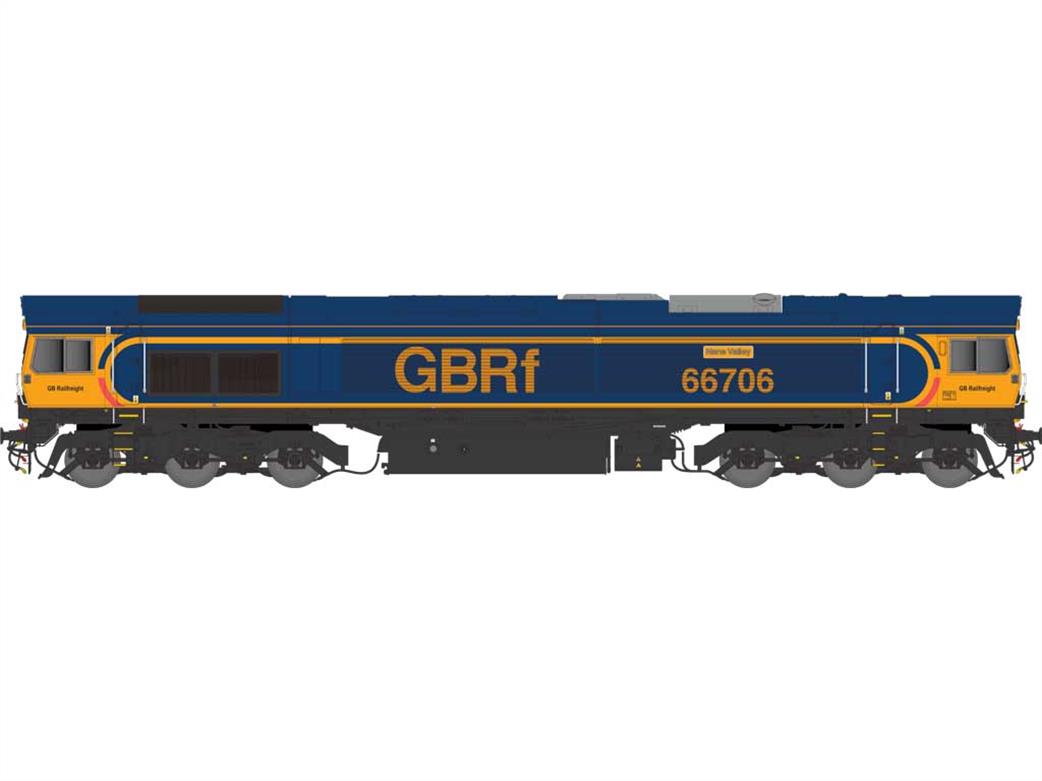 Dapol N 2D-066-005 GBRf 66706 Nene Valley Class 66 Diesel Locomotive GB Railfreight Blue & Orange