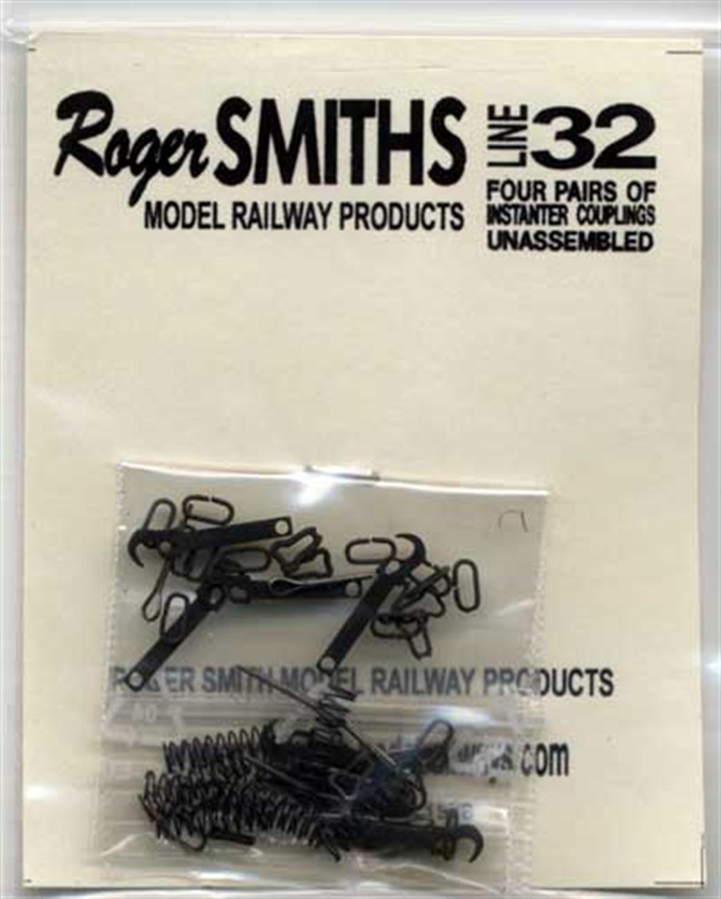 Roger Smith OO LINE32 Instanter Type 3-Link Couplings 4 Pairs Kit