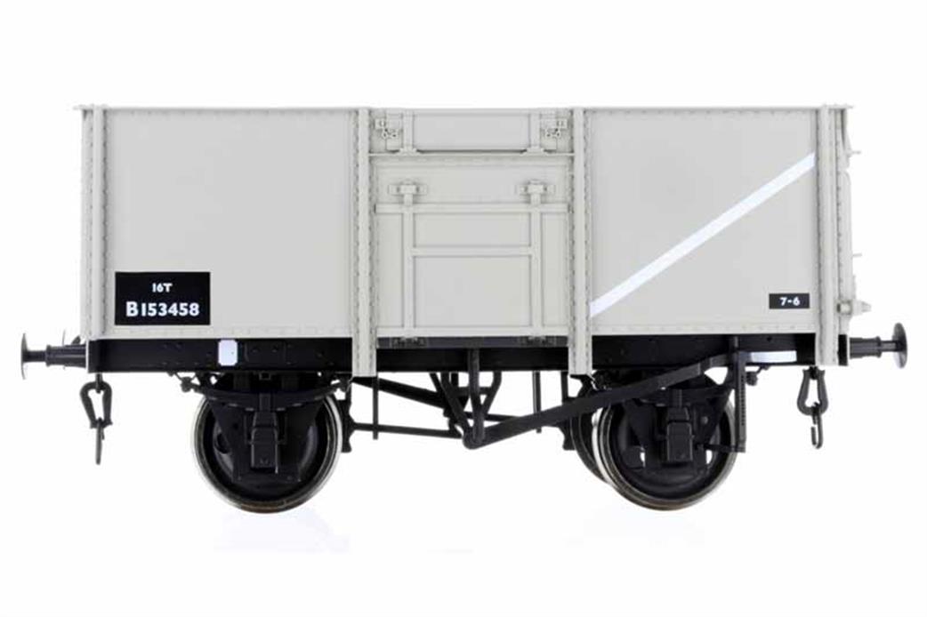 Dapol O Gauge 7F-030-054 B153458 BR 16 ton Steel Mineral Wagon Riveted Body Diagram 1/109 Grey