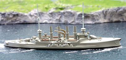 A 1/1250 scale second-hand model Navis Neptun 32 which represents sister WW1 era armoured cruisers Yorck or Roon.