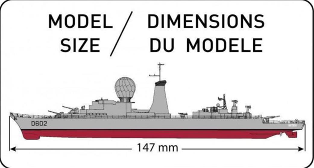 Heller  49033 Suffren French Lance Missile Frigate Kit 1/1200