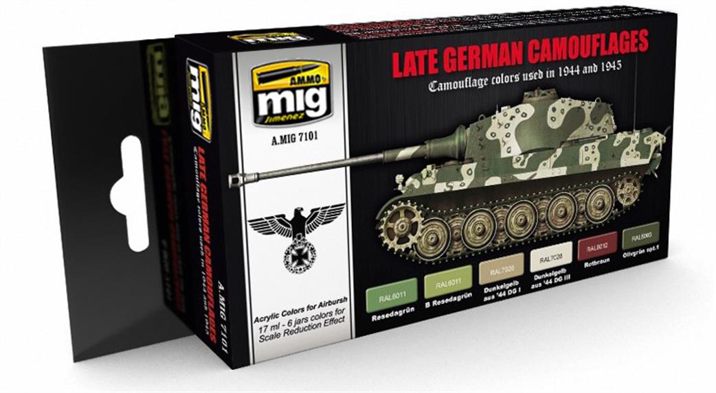 Ammo of Mig Jimenez  A.MIG-7101 Late German Camouflages Set