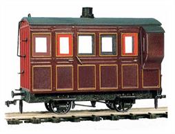 Based on typical narrow gauge 4-wheel prototypes these kits assemble into attractive models for your own 'Railway Company'.The kits compromise pre-painted sides plus unpainted ends, roof and 4-wheel chassis kit. Optional lookouts are supplied to convert one compartment for the use of the guard. Kits can be combined to create longer vehicles. Coach body length approx. 80mm.