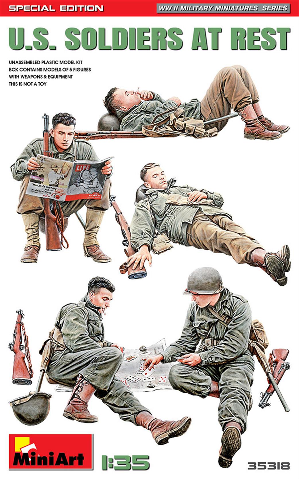 MiniArt 1/35 35318 US Soldiers at Rest 5 piece Figure Set