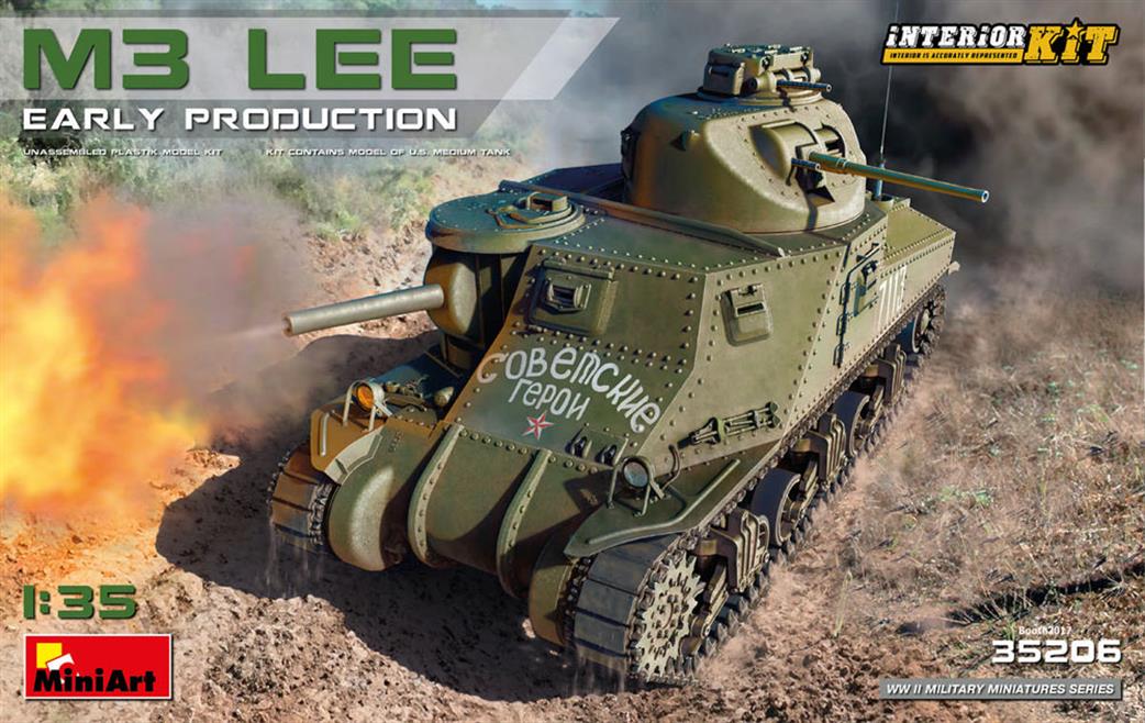 MiniArt 1/35 35206 US M3 Lee Early Production Tank Kit with interior