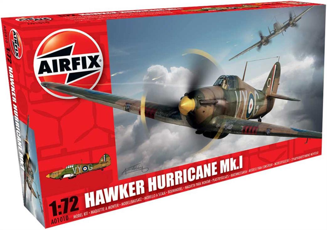 Airfix 1/72 A01010 Hawker Hurricane Mk1 WW2 Fighter Aircraft Kit