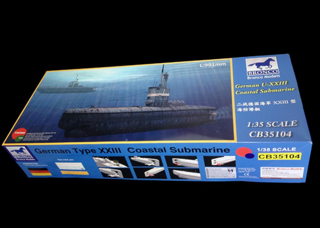 Bronco Models CB35104 German U Boat Type XXIII Coastal Submarine Kit 1/35