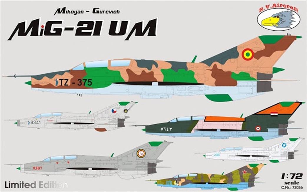 RV Aircraft 1/72 72056 Mikoyan Gurevick Mig-21 Aircraft kit