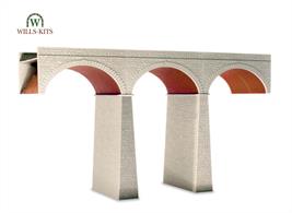 This kit contains parts to build two piers and three arches. The finely moulded parts represent typical stone courses so commonly found on such a structure. Also, as per the prototype, the brick courses of the underside section of the arch are accurately moulded. All parts come ready-coloured in appropriate stone buff (to match the Wills Materials Pack SSMP200) and brick red.