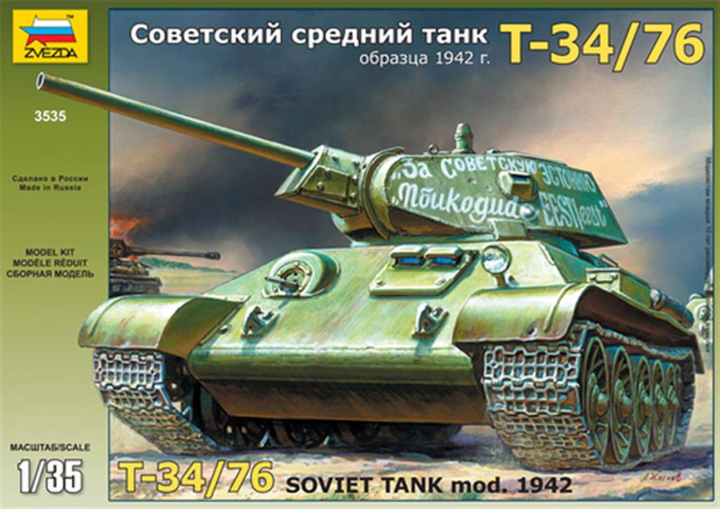 Zvezda 1/35 3535 Russian T-34/76 Tank 1942 Kit