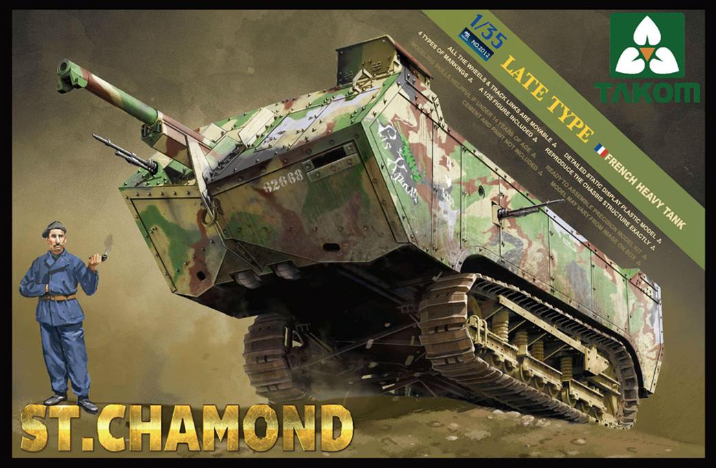 Takom 1/35 2012 St Chamond Late Type French WW1 Heavy Tank Kit