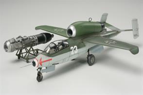 Tamiya 1/48 German He162A-2 Salamander Jet Aircraft Kit 61097Following the Messerschmitt Me262, Tamiya's release a second WWII German jet fighter with the Heinkel He162 Salamander. This truly innovative machine, which firmly established Germany as possessing the most advanced aviation technology of the time, deserves a high quality and richly detailed model to do it justice.Glue and paints are required