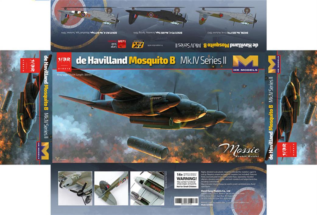 Hong Kong Models 1/32 HK01E15 De Havilland Mosquito B MK.IV/PR Mk1/IV Aircraft Kit