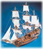 This fast cruiser was used to connect England with the North American colonies and was generally referred to as one of the Forerunner class. She was built at Deptford dockyard on the river Thames in 1700.The kit includes laser cut frames for keel &amp; bulkheads, and exotic wood strip for hull planking. Also included is the wooden deck planking, masts and spars, lost wax brass castings, wooden fittings, etched brass detailing, cloth for the sails and flags. The instruction booklet is very detailed, covering every step of construction.Scale 1:60Length: 925mm.Skill Level 3