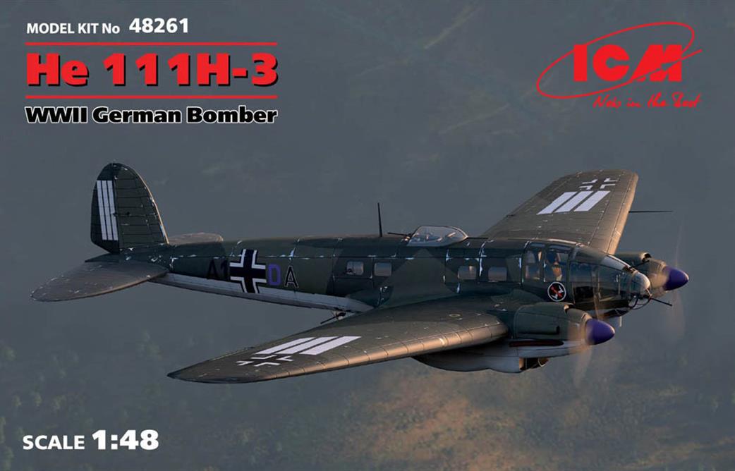 ICM 1/48 48261 Heinkel He-111H-3 WWII German Bomber Kit