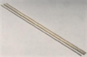 0.081in (2mm) diameter brass rod. Pack of 4 lengths each 304mm/12in.