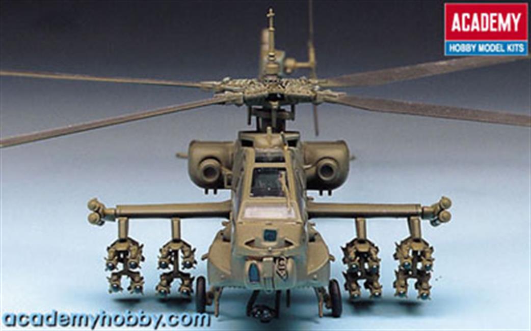 Academy 1/72 12488 US AH64A Apache Helicopter Plastic Kit