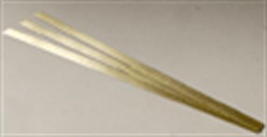 1in (25.4mm) wide brass strip 0.014in/0.35mm thick. Pack of 3 lengths each 304mm/12in.