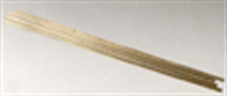 ½in (6.4mm) wide brass strip 0.025in/0.64mm thick. Pack of 4 lengths each 304mm/12in.